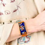 Браслет Fiore Luna на оранжевом кожаном ремешке CB13599-8