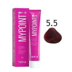 Перманентная крем-краска для волос Tefia Mypoint, цвет 5.5 светлый брюнет красный