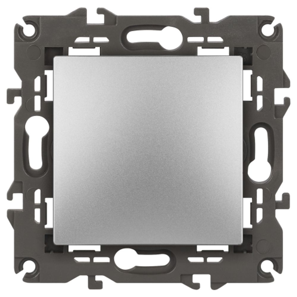 14-1111-03 ЭРА Кнопка, 10АХ-250В, Elegance, алюминий | Elegance Алюминий