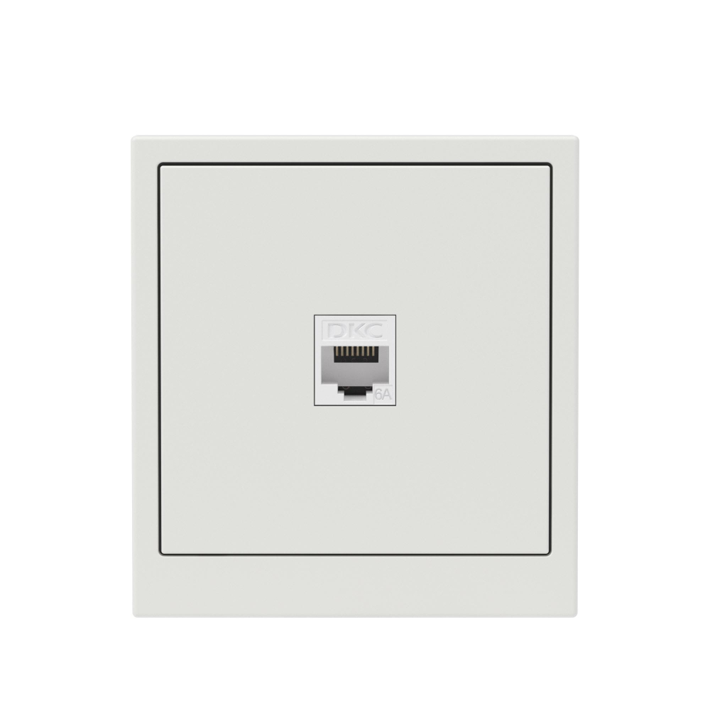 Компьютерная розетка RJ-45 без шторки, кат.6А одинарная,KANT, белый песок