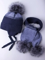 Шапка детская зимняя вязаная и шарф