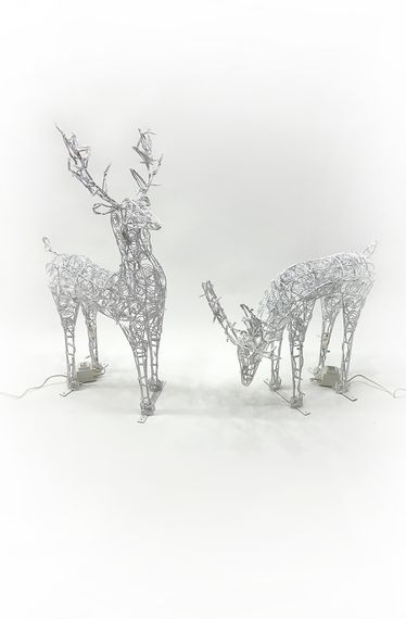 Фигура Лесной олень с освещением смотрящий в сторону (ажур) 110 см