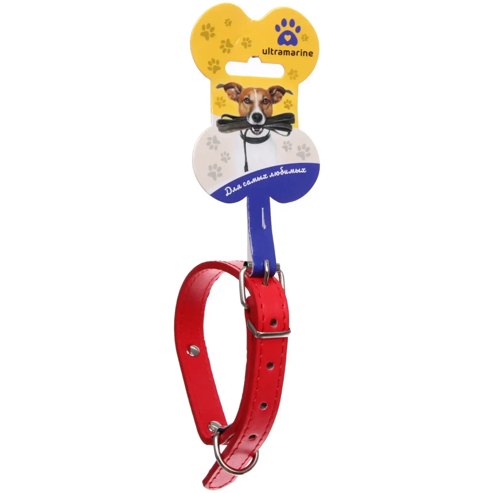 Ошейник для собак из искусственной кожи «Стильный БРО», цвет красный, 1,5*37см (бирка)