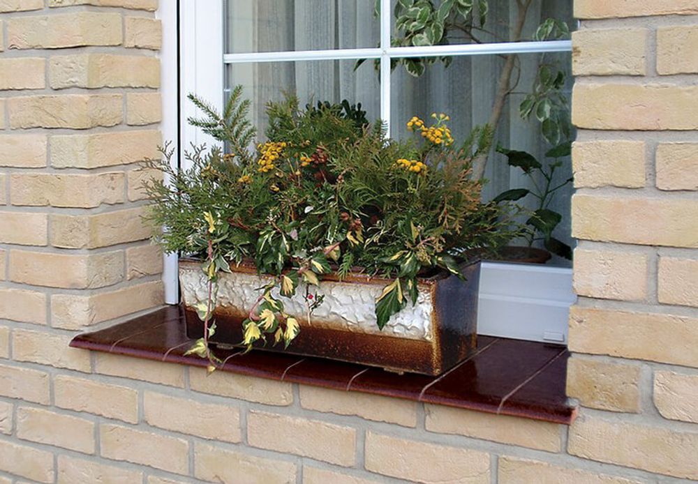 King Klinker, Коричневый глазурованный, 02 Brown-glazed, 350x120x15 - Клинкерный подоконник