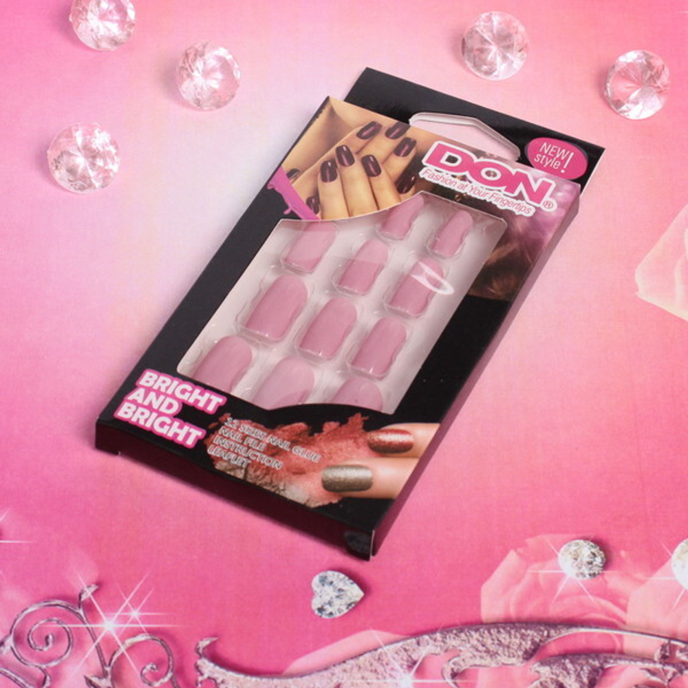 Ногти накладные 12шт «MoDa nails», френч, цвет дымчато розовый, длина средняя, форма мягкий квадрат, #212, 14*7,5см