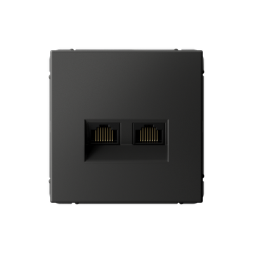 Розетка компьютерная 2-м ArtGallery RJ45 + RJ45 кат.5E механизм базальт SE GAL001485