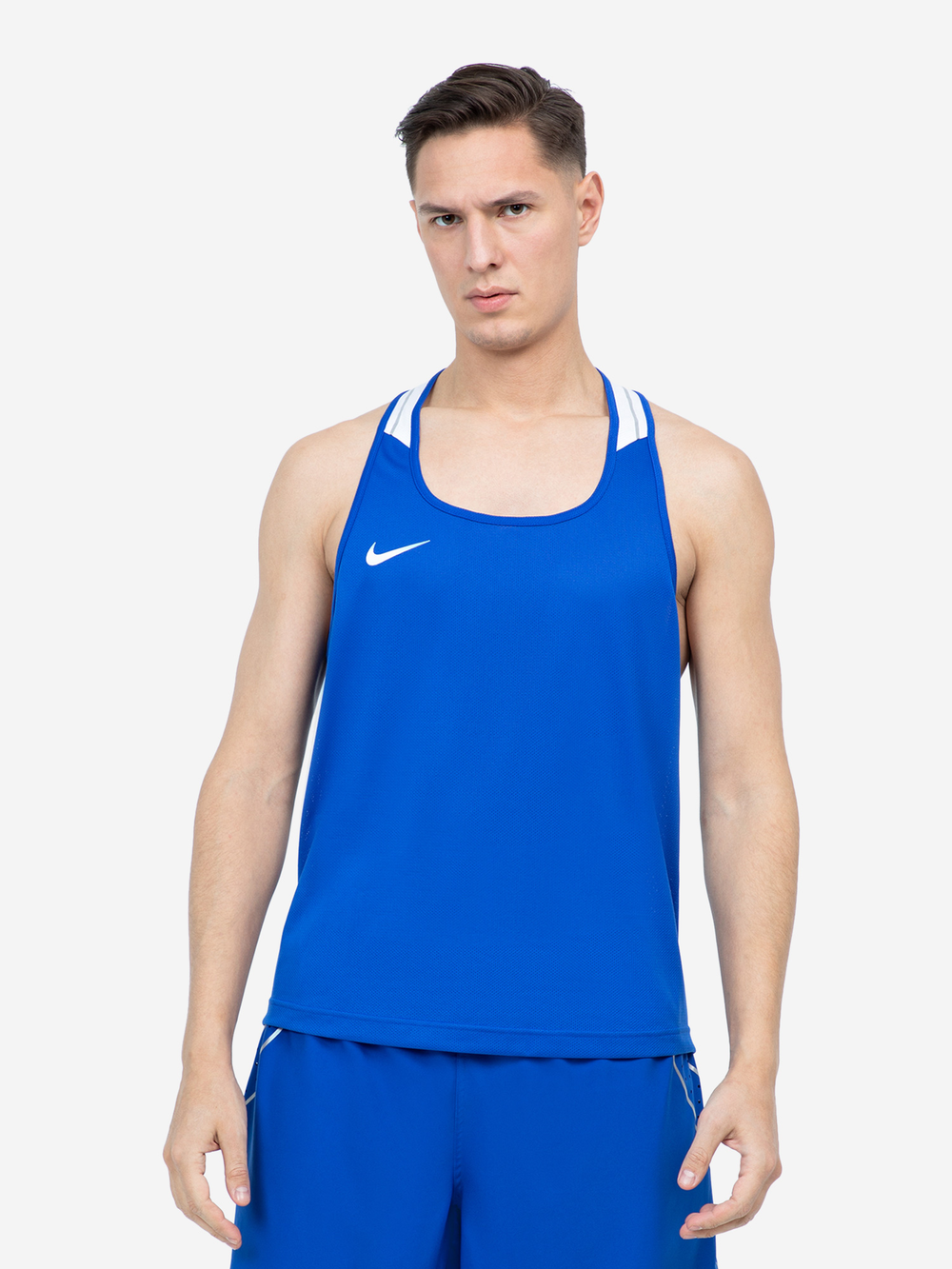 652861-493 МАЙКА (бел) БОКСЕРСКАЯ NIKE BOXING TANK