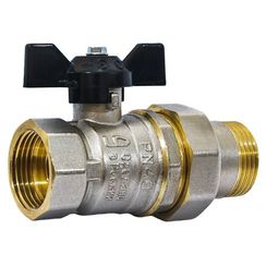 Кран шаровой латунный LD Pride 47.15.В-ГШ.Б Ду 15 Ру 40 вн-американка, (бабочка)