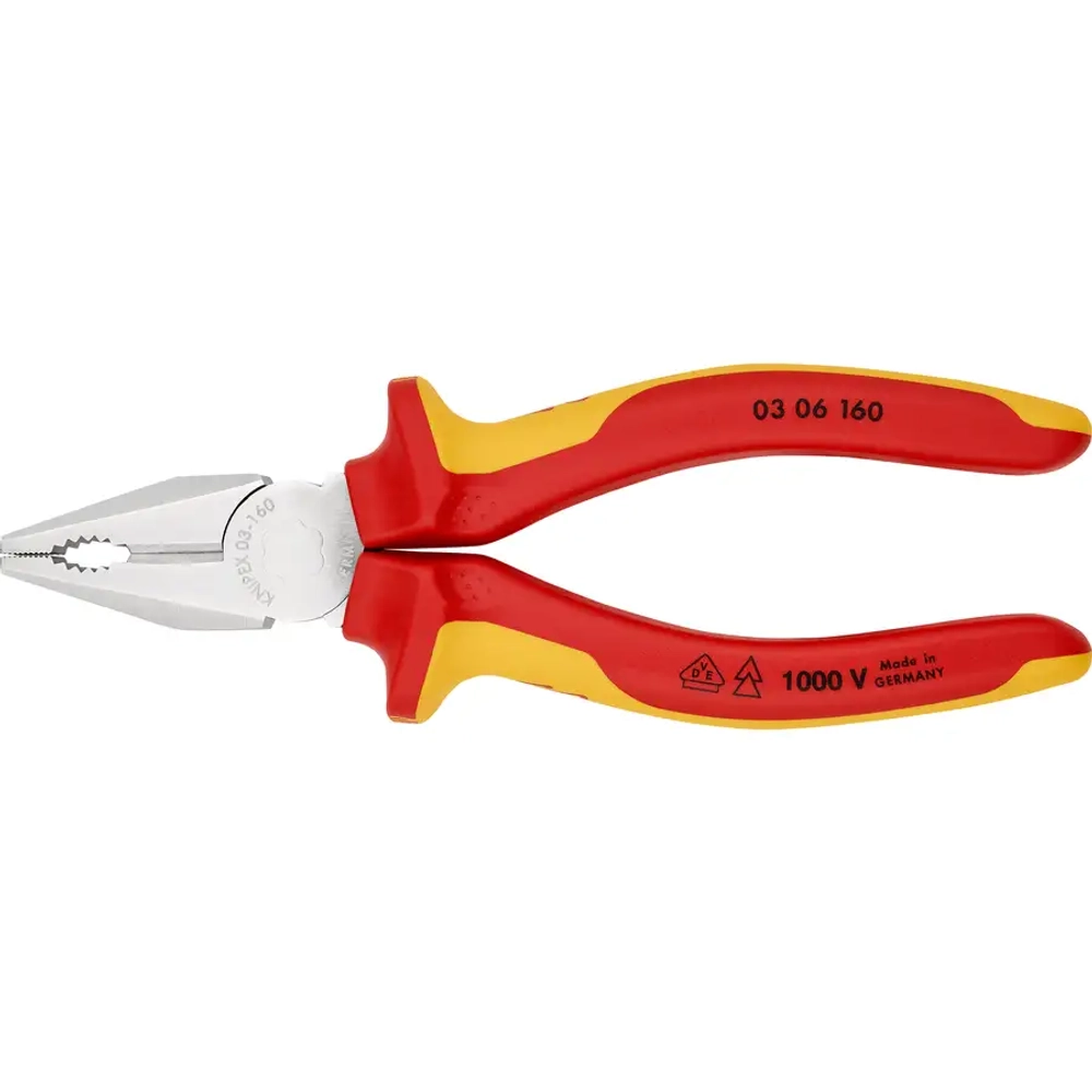 Плоскогубцы комбинированные хромированные 160 мм Knipex 03 06 160
