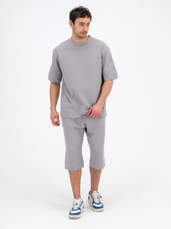 Костюм хлопковый с шортами. Грей