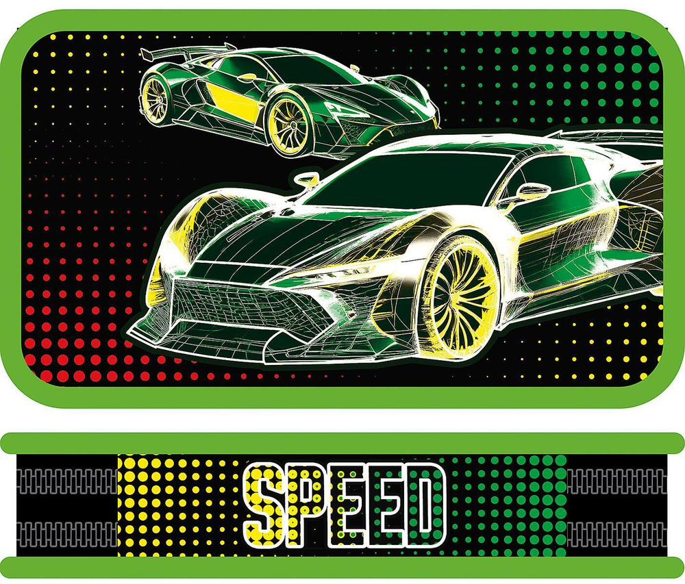 Пенал 2 секц. soft тканевый торец 190*105 "Speed club 2025" (Пчёлка)