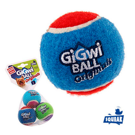 Gigwi BALL Originals игрушка для собак три мяча с пищалкой 4,8 см