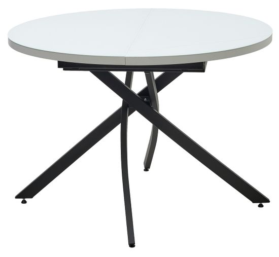 Стол ДАРИО D110 раскладной Белый, стекло/ Черный каркас М-City