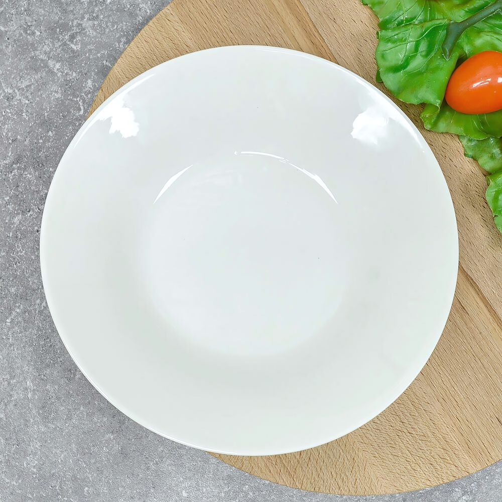 Тарелка 200мм глубокая 250мл, без деколи, фарфор