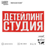 Рекламная вывеска баннер ДЕТЕЙЛИНГ СТУДИЯ для сервиса услуг, SIlverPlane x Айдентика Технолоджи