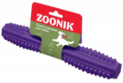 ZOONIK Игрушка "Палка литая с шипами" 28 см (пластикат)