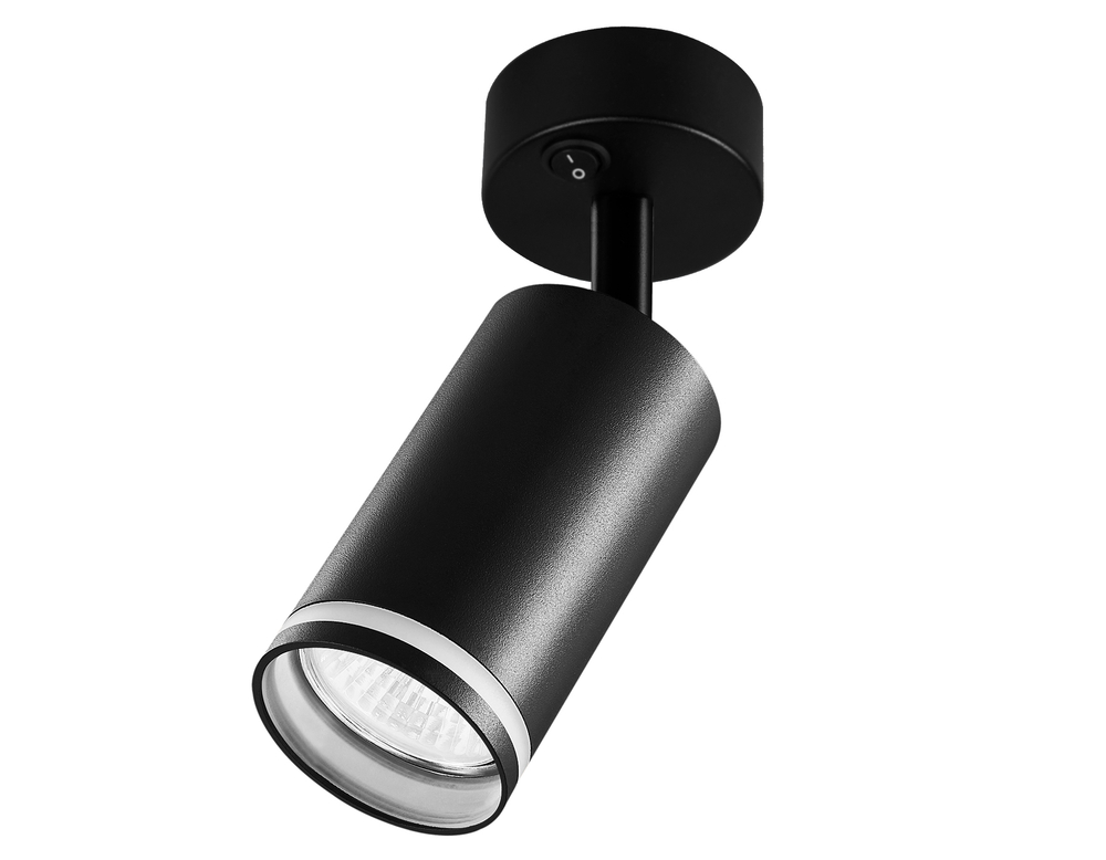 Накладной спот с выключателем TA121 BK черный GU10 max 12W D70*164*D55