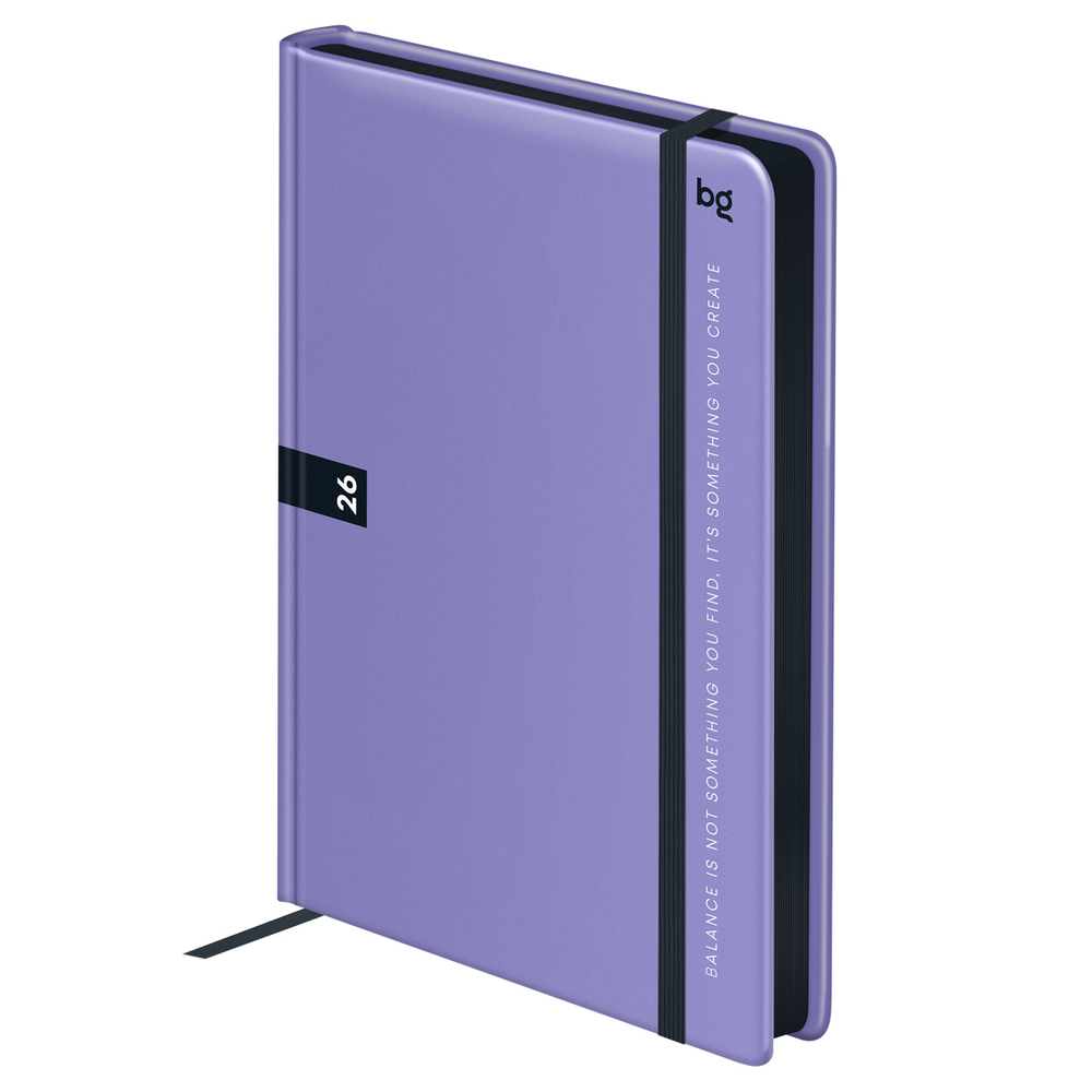Ежедневник датированный 2026, А5, 7БЦ BG"Monochrome. Mauve", лиловый, soft touch DdА5_09616
