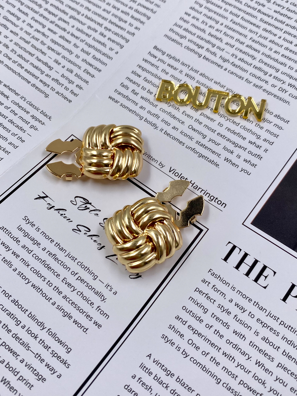 Накладка на пуговицу Квадрат витой