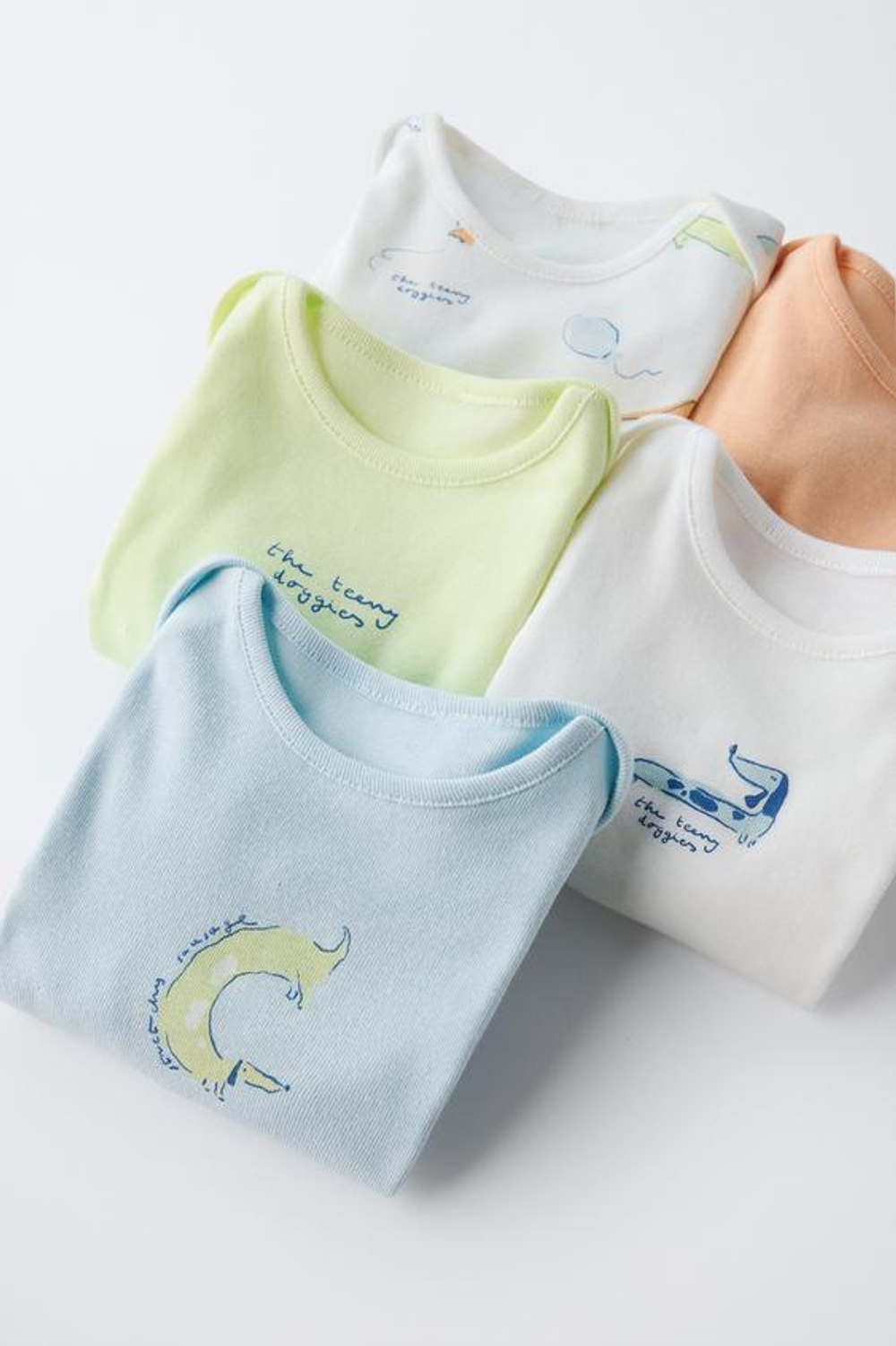 ZARA НАБОР ИЗ ПЯТИ БОДИ С ПРИНТАМИ «СОБАКИ», РАЗНОЦВЕТНЫЙ