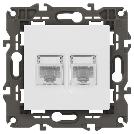 Розетка ЭРА Elegance 14-3108-01 информационная двойная 2хRJ45 IP20 белый