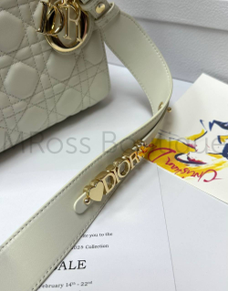 Женская сумка Lady Dior My ABC квадратная белого цвета