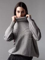 Свитер удлиненный с горлом