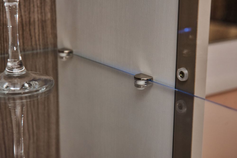 Коллекция Ультра Комод-витрина Белый/Белый гл. (набор)