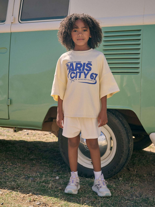 Футболка и шорты в комплекте для девочки Next AJ0-370, Светло-желтый