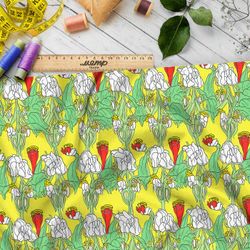 Ткань Барби растительный орнамент