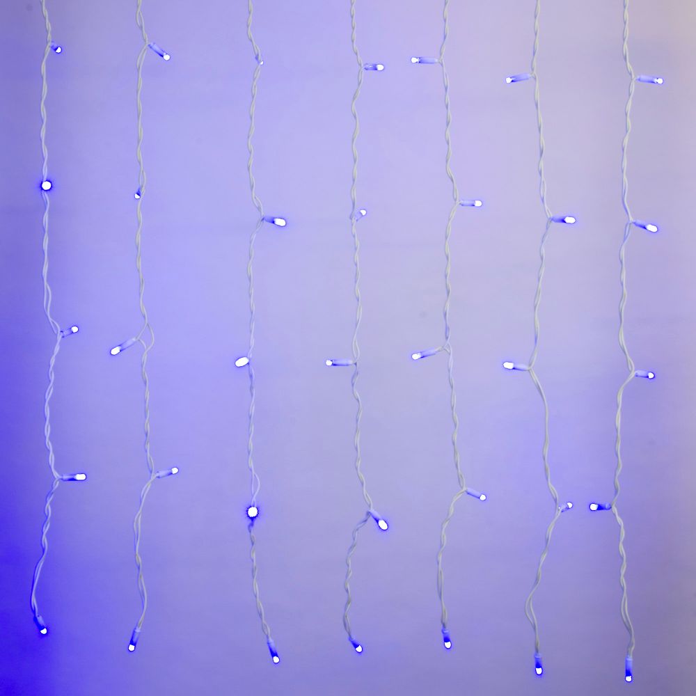 ULD-C2030-240-TWK BLUE IP67 Занавес светодиодный с эффектом мерцания. 3х2м. Соединяемый. 240 светодиодов. Синий свет. Провод белый. TM Uniel.