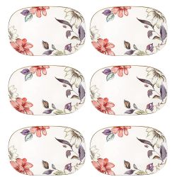 Блюдо сервировочное (с элементами золота) "Олеандр" 25*16*2см. (min6) (транспортная упаковка)