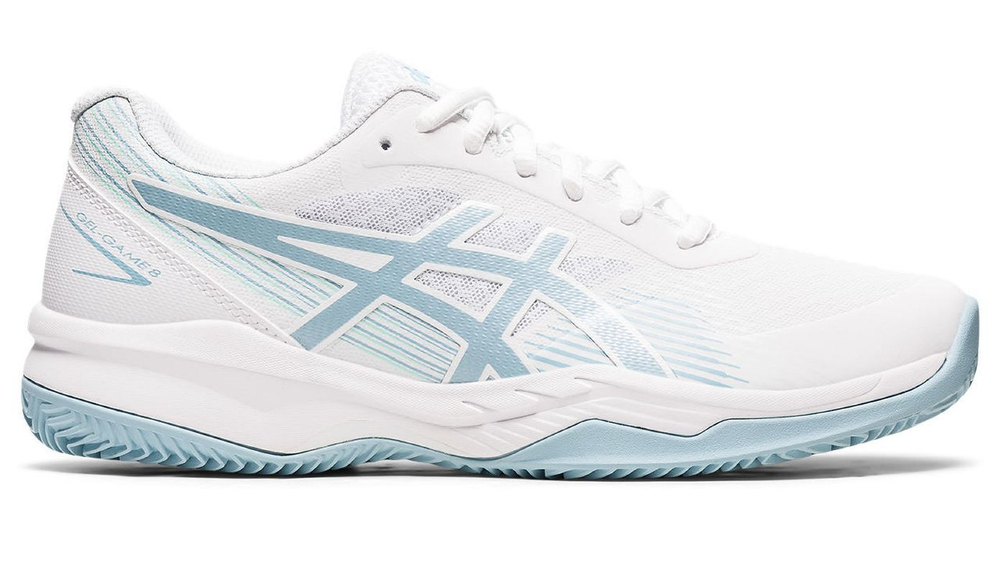 Женские теннисные кроссовки Asics Gel-Game 8 Clay/OC - white/smoke blue