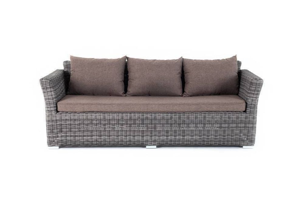 "Капучино" диван из искусственного ротанга трехместный, цвет графит