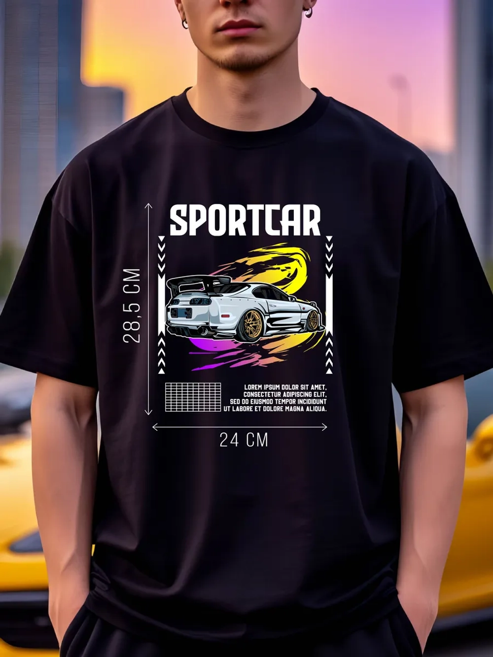 Футболка мужская y2k с принтом машиной