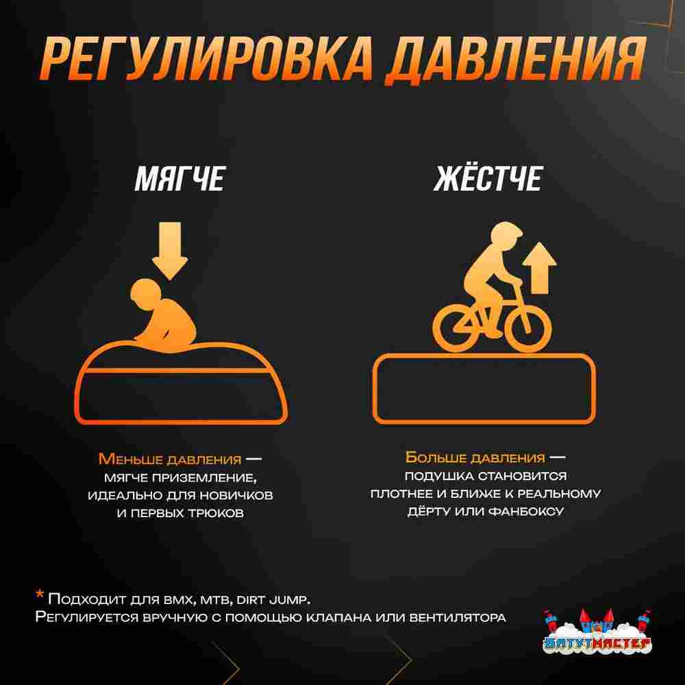 Надувная подушка-склон «AirSlope» для байк-трюков и прыжков, 7×4×2,5 м