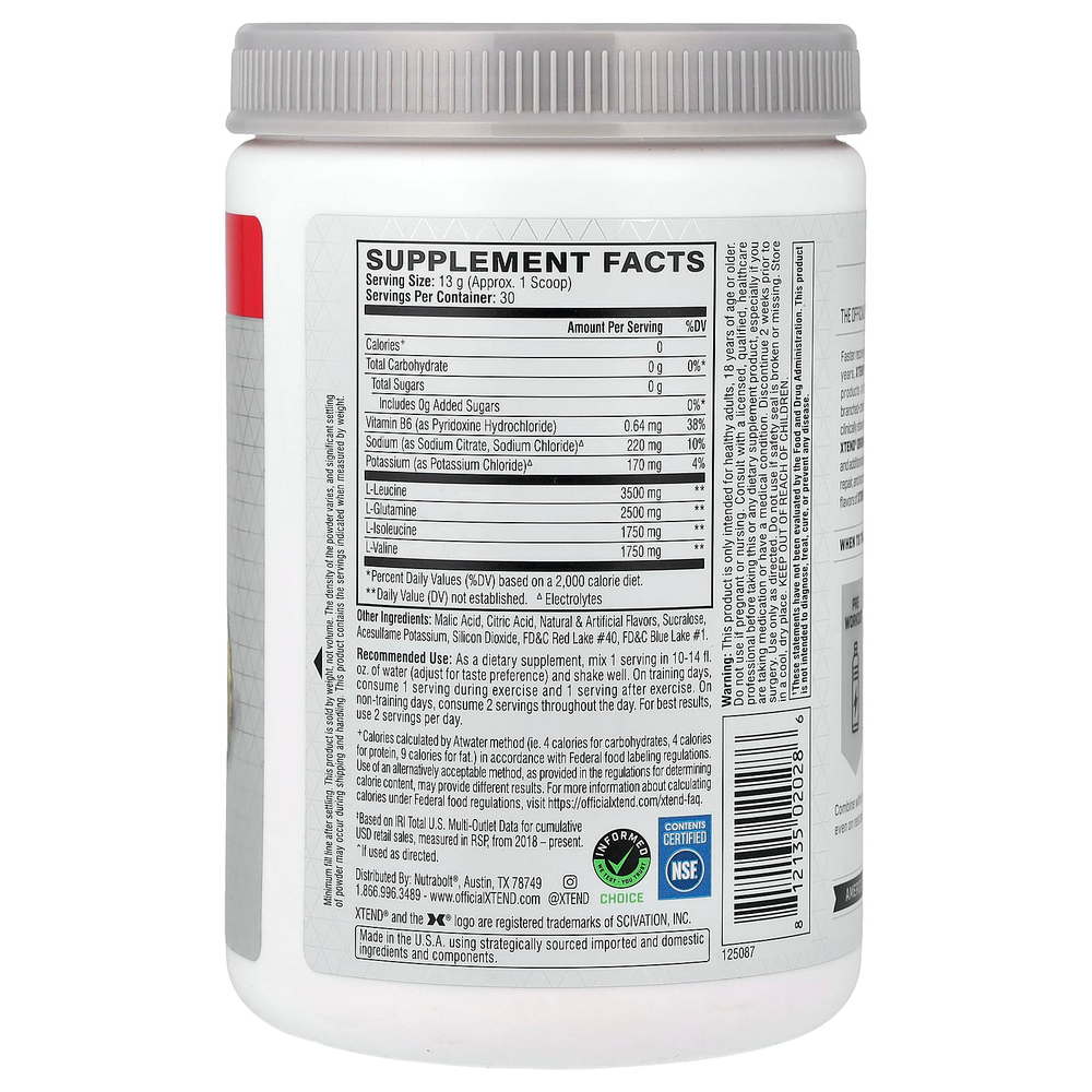 XTEND, 7 г BCAA, фруктовый пунш, 390 г (13,8 унции)