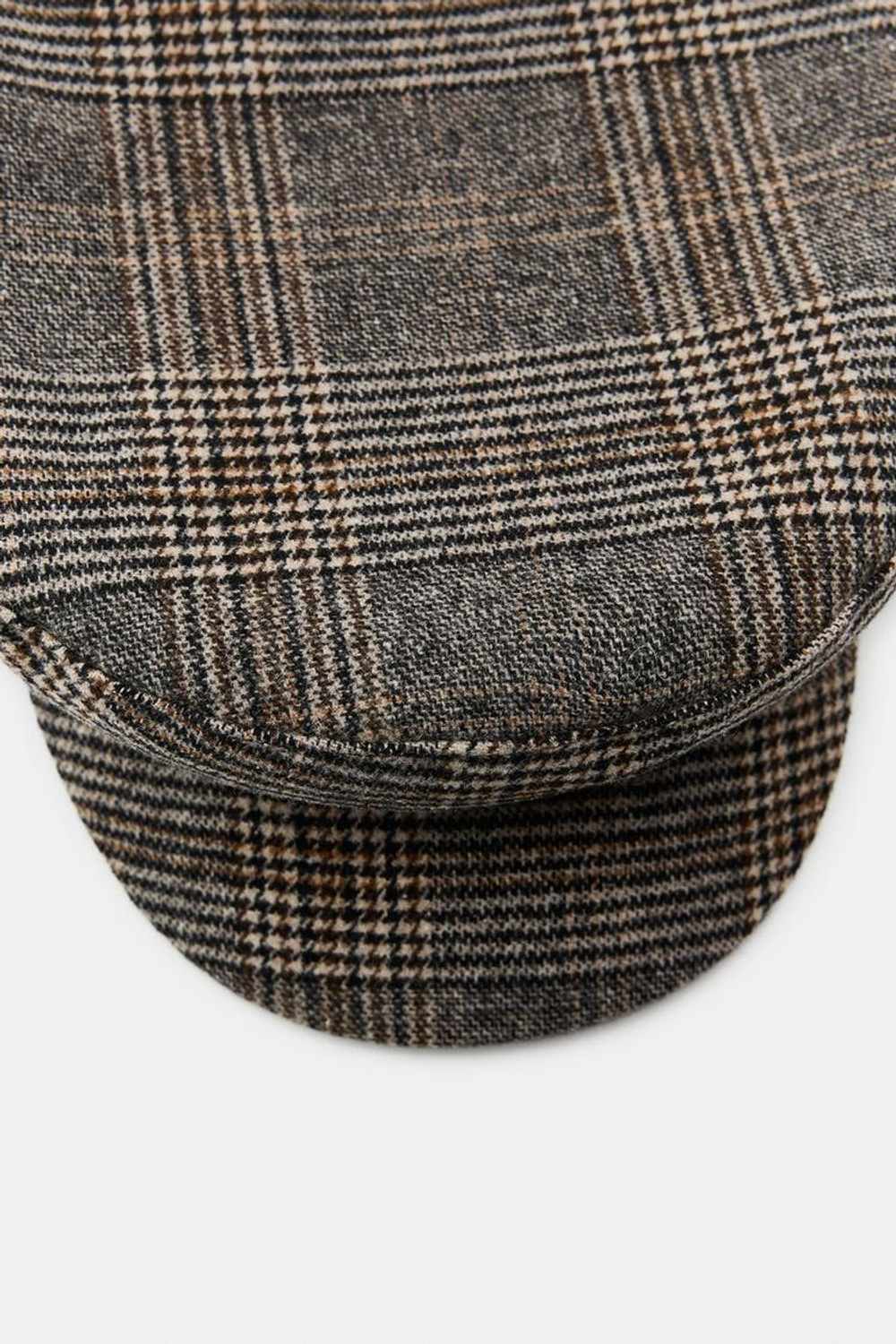 ZARA КЕПКА В КЛЕТКУ С ШЕРСТЬЮ, СЕРЫЙ