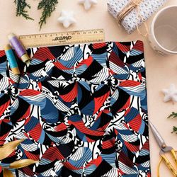 Ткань премиум атлас фантазийный калейдоскоп