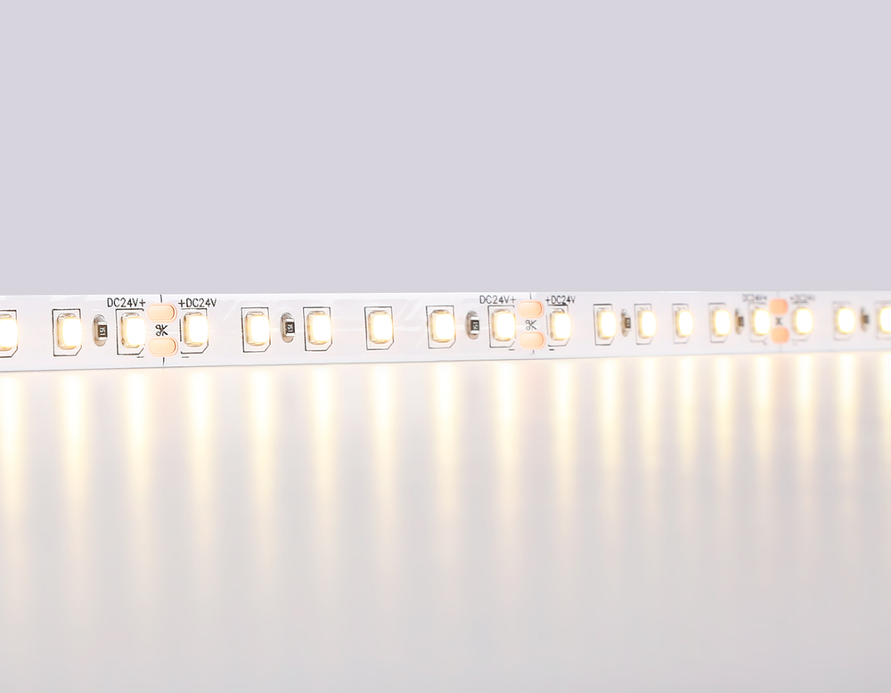 Светодиодная лента GS3101 2835 120Led/ 10W m/ 24V IP20 3000K/ 5000*8*1.2mm/ кратность резки 50mm (2 конт.)