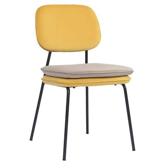 Стул pea, велюр, желтый/бежевый