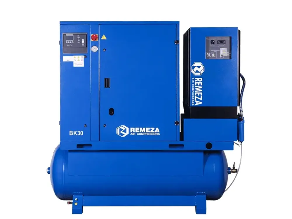 Винтовой компрессор Remeza ВК30-10-500Д на ресивере 500л с осушителем