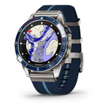 Умные часы Garmin MARQ Captain (Gen 2) 46 мм в титановом корпусе с синим керамическим безелем и ремешком