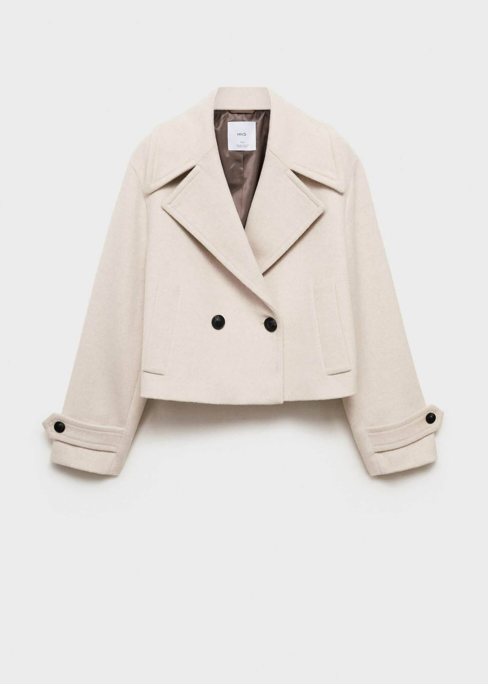 MANGO Короткий тренч на двойных пуговицах, бежевый