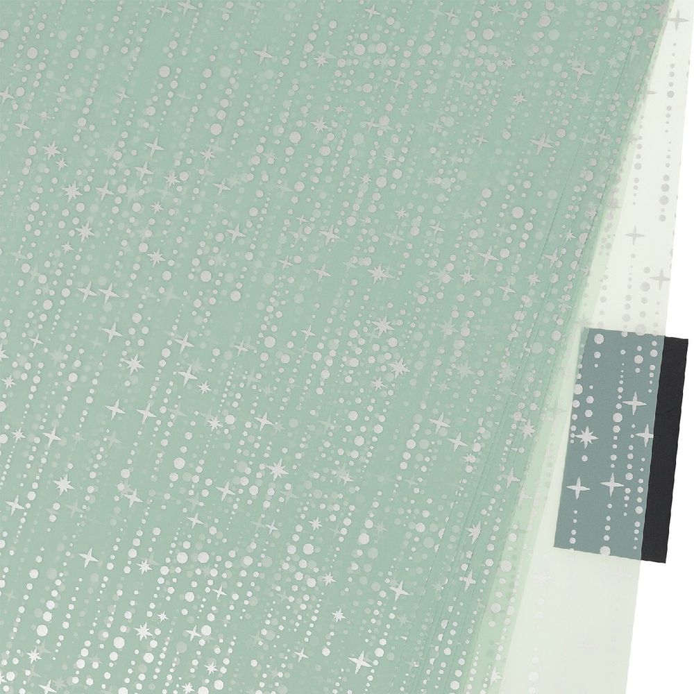 Пленка ЛИСТ "Звездопад" 58x58см 55mic (20шт) (Мятный)