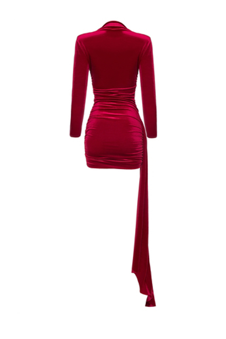 «Velvet case» Платье мини с драпировками из бархата.