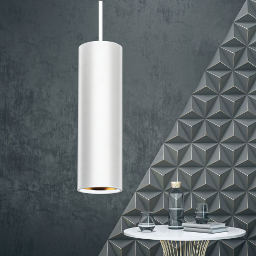 PL1 GU10 WH 300 Подсветка ЭРА подвесной, GU10, D80*300мм, белый | Подвесные светильники