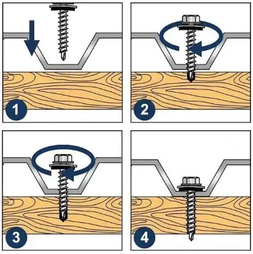 Саморез кровельный RAL3003 4,8х35 рубиново-красный 200 штук
