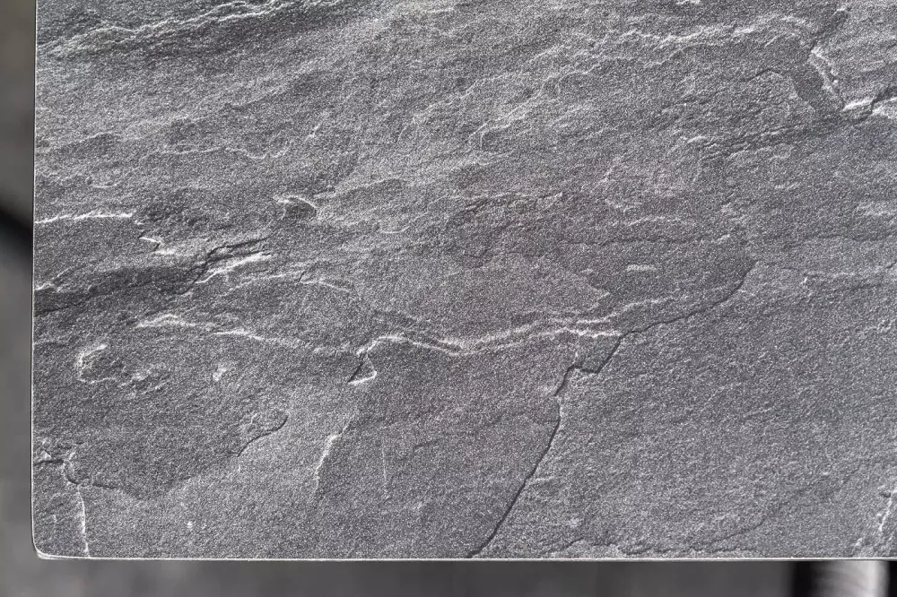 "Венето" обеденная группа на 6 персон со стульями "Милан", каркас темно-серый, роуп темно-серый