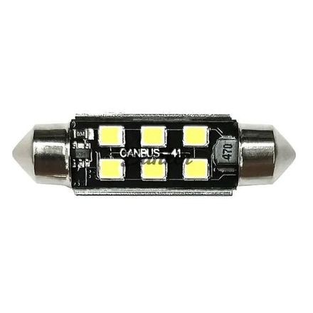 Светодиодная автомобильная LED лампа TaKiMi SJ-2835-6SMD 41mm,Белый,Не полярная,12V